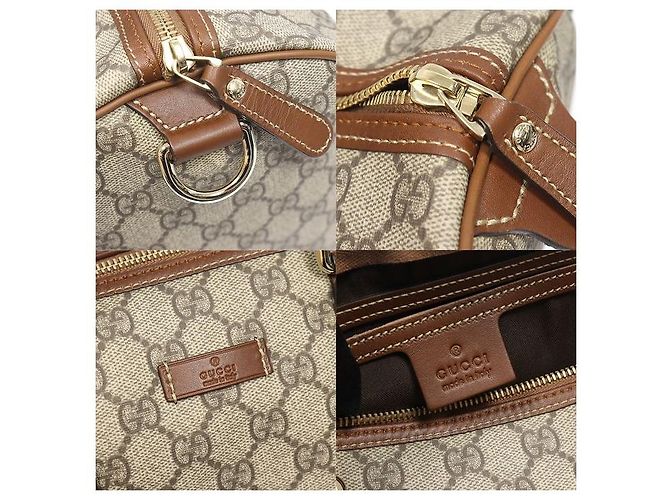 Gucci Borsa Boston Media Tote Pelle Marrone Logo GG - vista 7
