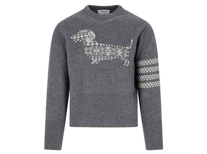 Thom Browne Merino Wool Holiday Hector Strickpullover Braun - Ansicht 3