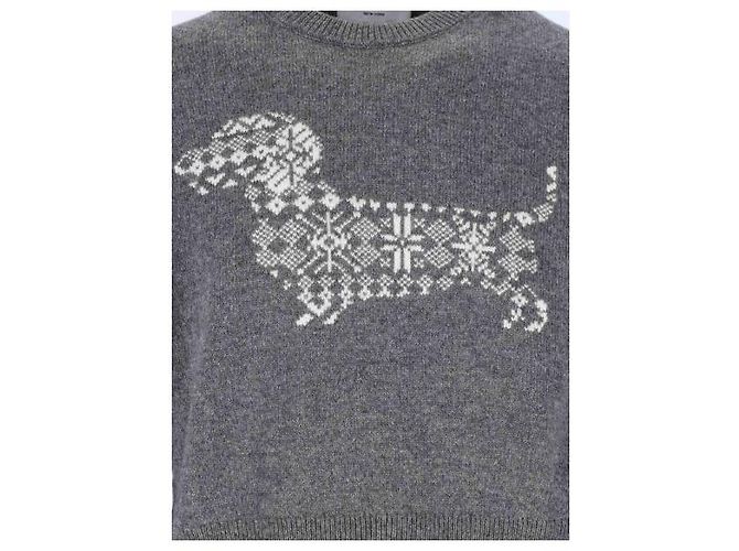 Thom Browne Merino Wool Holiday Hector Strickpullover Braun - Ansicht 5