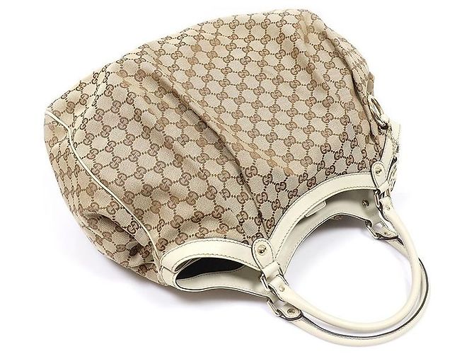 Gucci Borsa Tote Sukey Large in pelle bianca Marrone - vista 4