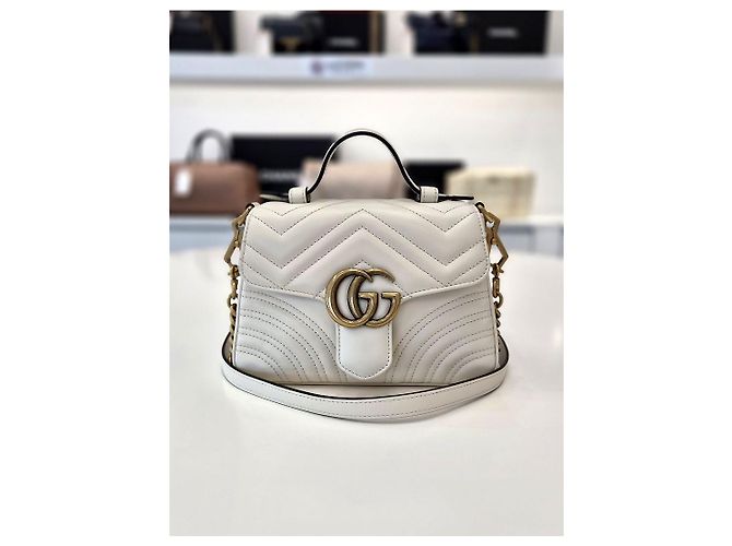 Gucci Mini Borsa a Tracolla con Manico Bianca Bianco - vista 2