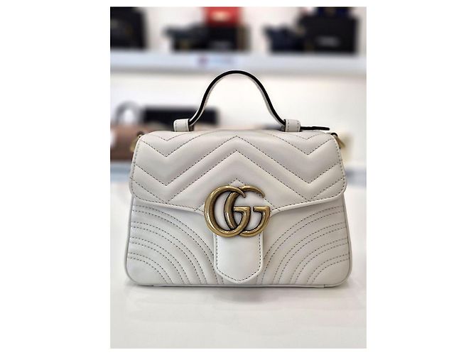 Gucci Mini Borsa a Tracolla con Manico Bianca Bianco - vista 3