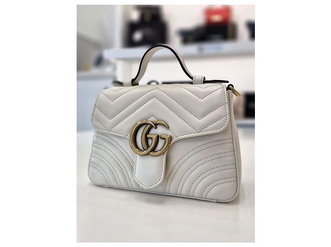 Gucci Mini Borsa a Tracolla con Manico Bianca Bianco - vista 4