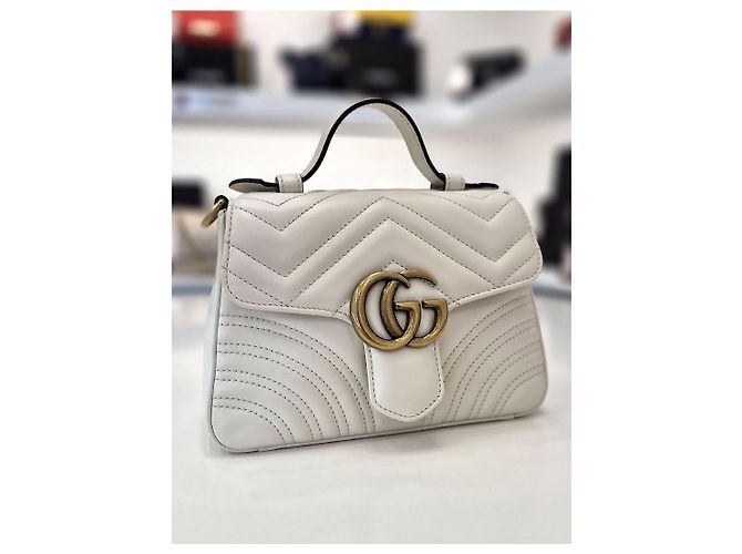 Gucci Mini Borsa a Tracolla con Manico Bianca Bianco - vista 5