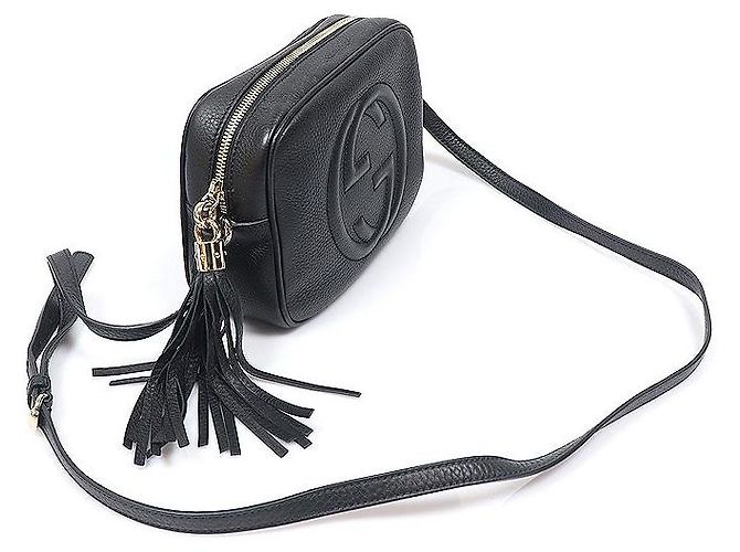 Gucci mala tiracolo Disco pequena em couro Preto - vista 3