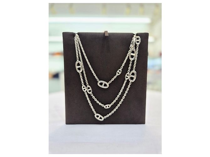 Hermès Lange Halskette in Silber - Ansicht 10