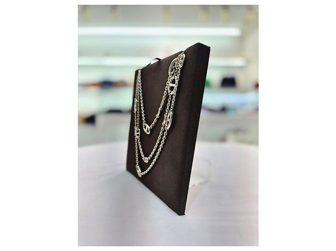 Hermès Lange Halskette in Silber - Ansicht 12