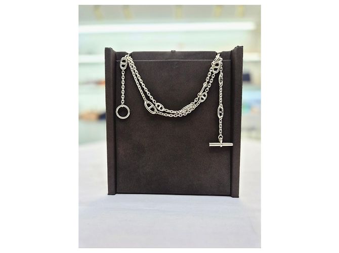Hermès Lange Halskette in Silber - Ansicht 14