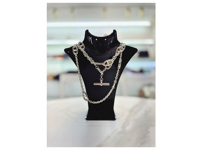 Hermès Lange Halskette in Silber - Ansicht 7