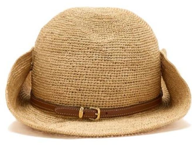 Miu Miu Raphia Hut beige bordeaux Braun - Ansicht 5
