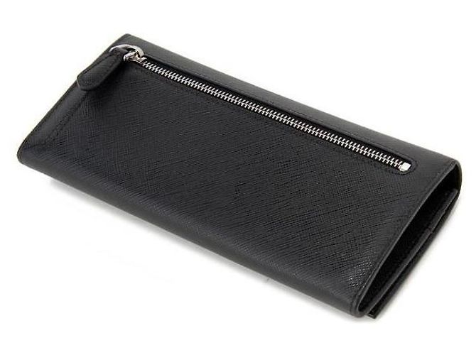 Cartera larga Prada Saffiano negra de piel Negro - vista 4