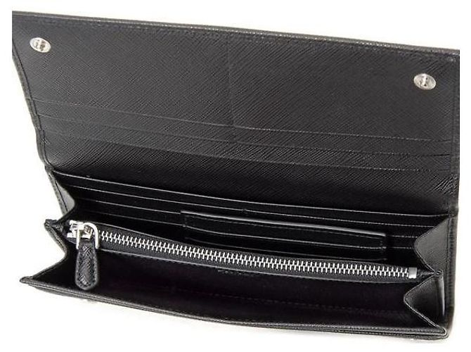 Cartera larga Prada Saffiano negra de piel Negro - vista 6