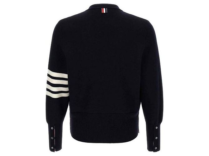 Rebeca Thom Browne 4-Bar de lana con cuello en V azul marino - vista 4