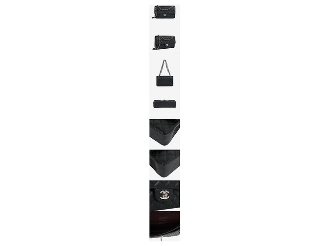 Chanel Classic Flap Medium Black Silver Hardware Series Caviar Nero - vista 2