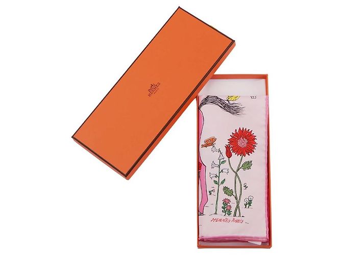 Hermès Bufanda Le Pommier Sellier Rosa - vista 11