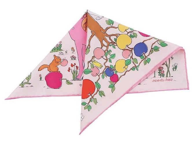 Hermès Bufanda Le Pommier Sellier Rosa - vista 8