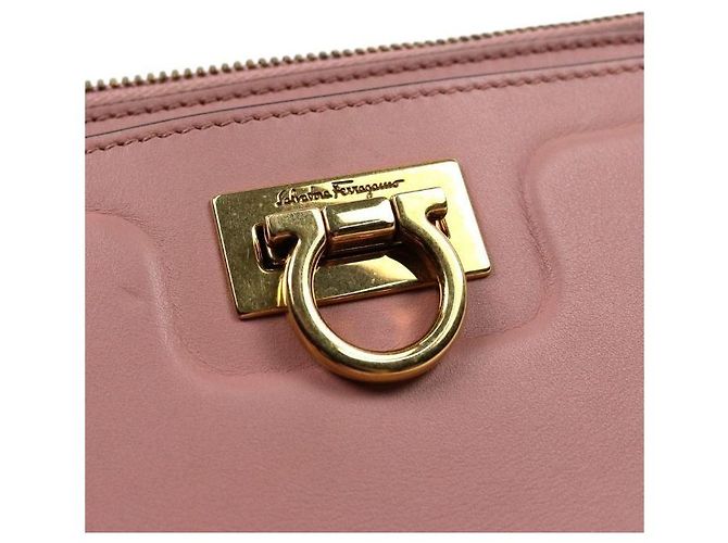 Salvatore Ferragamo Borsa a tracolla Gancini rosa - vista 10