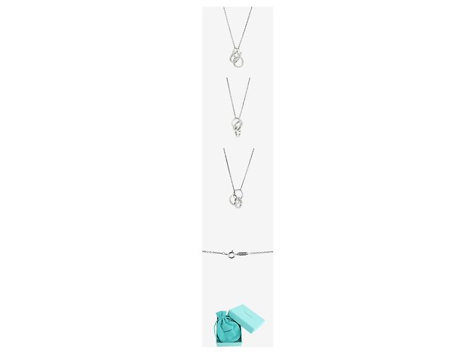 Tiffany & Co Collana con pendente lariat a cerchi intrecciati Argento - vista 2