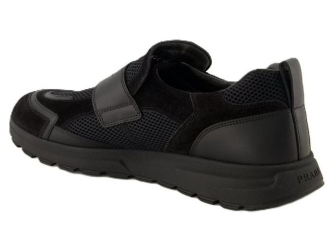 Prada Sneakers Frac Mesh Leather Nero - vista 5