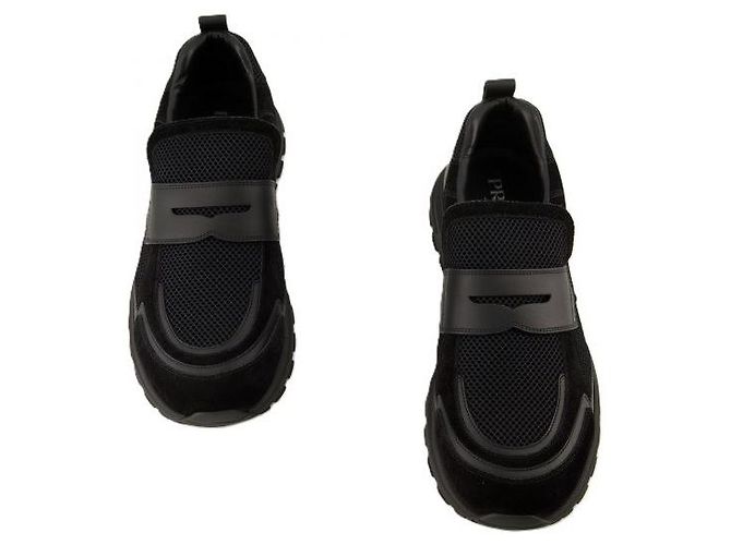 Prada Sneakers Frac Mesh Leather Nero - vista 8
