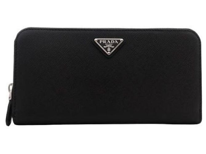 Prada Saffiano Leather Triangle Logo Wallet Black - view 3