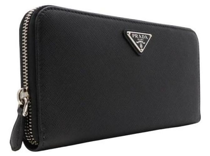 Prada Saffiano Leather Triangle Logo Wallet Black - view 4