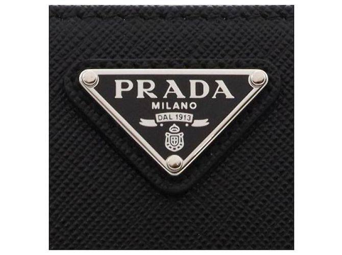 Prada Saffiano Leather Triangle Logo Wallet Black - view 7