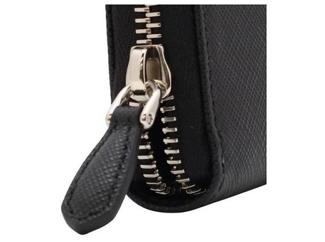 Prada Saffiano Leather Triangle Logo Wallet Black - view 8