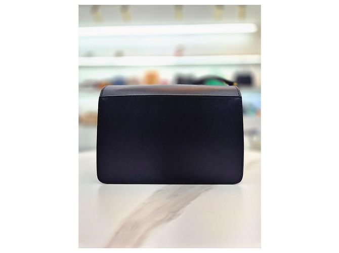 Marni Borsa a tracolla e crossbody Trunk media in Saffiano Blu - vista 14