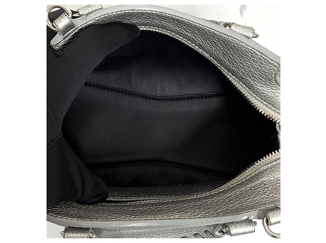 Balenciaga Borsa Neo Classic City Mini Top Handle Silver Argento - vista 17