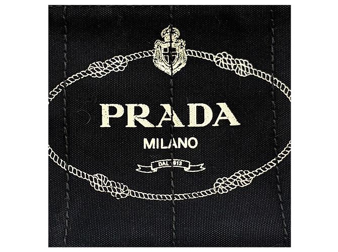 Prada Canapa Canvas Tote Bag Schultertasche Black Schwarz - Ansicht 11
