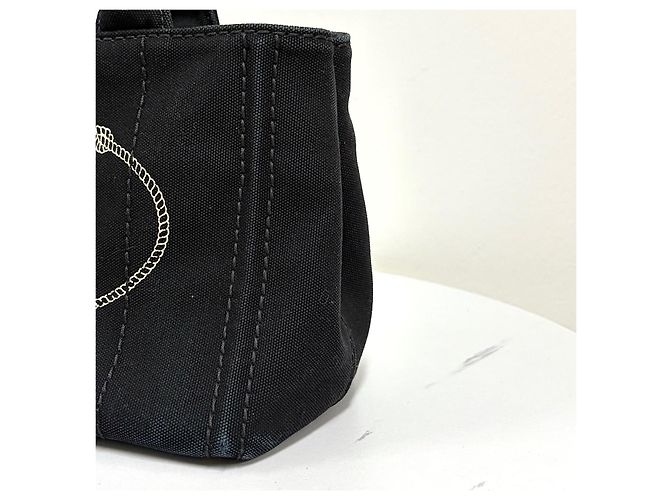 Prada Canapa Canvas Tote Bag Schultertasche Black Schwarz - Ansicht 12