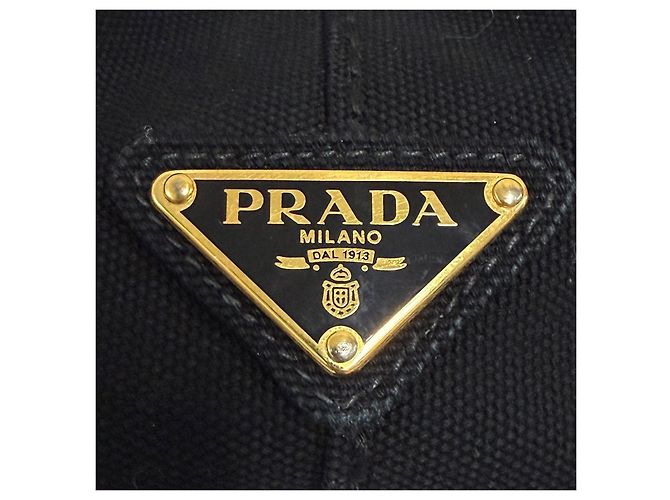 Prada Canapa Canvas Tote Bag Schultertasche Black Schwarz - Ansicht 14