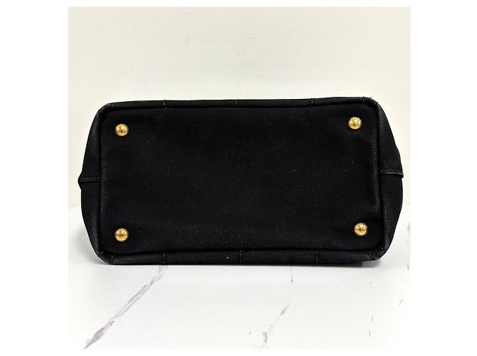 Prada Canapa Canvas Tote Bag Schultertasche Black Schwarz - Ansicht 15