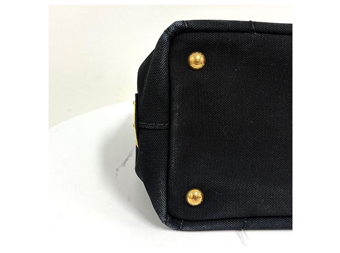 Prada Canapa Canvas Tote Bag Schultertasche Black Schwarz - Ansicht 16