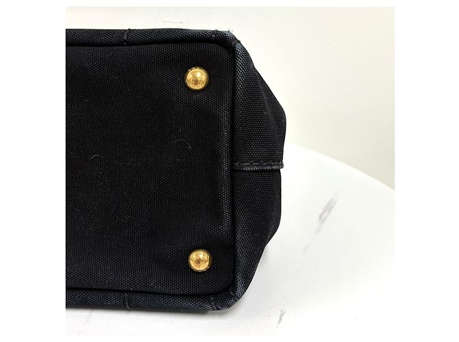 Prada Canapa Canvas Tote Bag Schultertasche Black Schwarz - Ansicht 17
