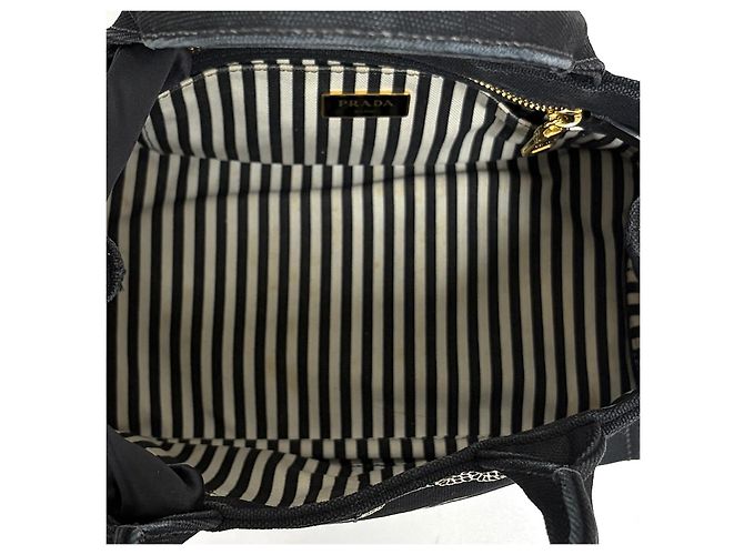 Prada Canapa Canvas Tote Bag Schultertasche Black Schwarz - Ansicht 18