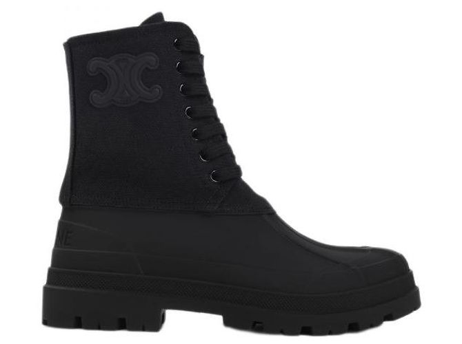 Céline Schnürstiefel aus Canvas Schwarz - Ansicht 3