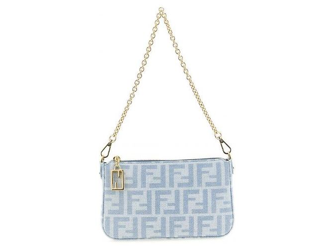 Fendi Pochette Baguette in Denim - vista 3