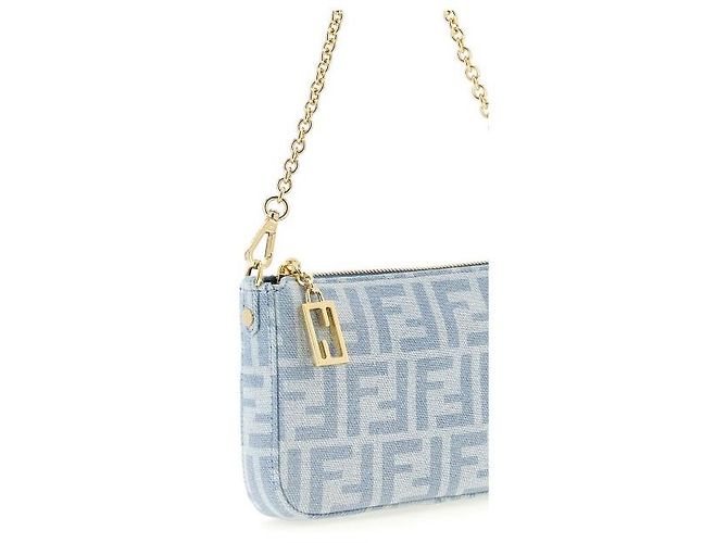 Fendi Pochette Baguette in Denim - vista 5