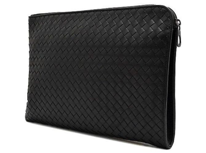 Bottega Veneta Pouch Clutch Intrecciato con zip da uomo Nero - vista 2