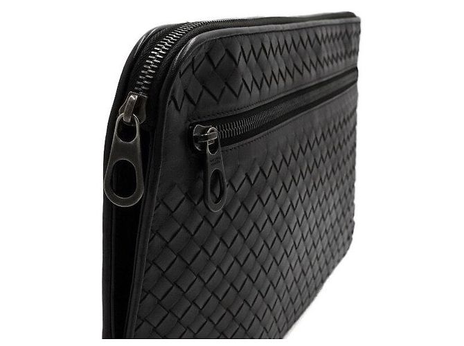 Bottega Veneta Pouch Clutch Intrecciato con zip da uomo Nero - vista 9