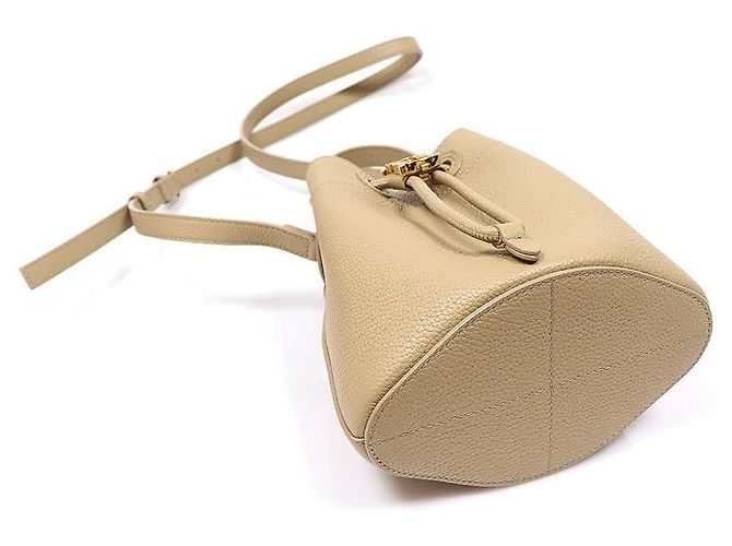 Burberry Mini Borsa Secchiello TB in vitello grana Beige Marrone - vista 5