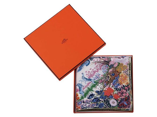 Hermès Foulard di seta Rewilding Nature Blu - vista 12