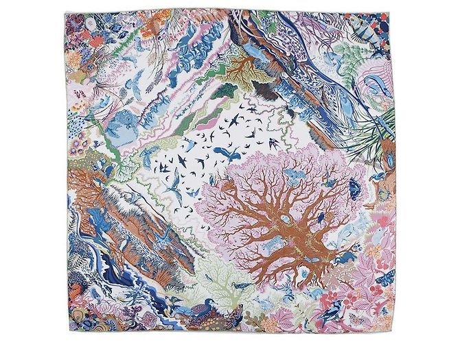 Hermès Foulard di seta Rewilding Nature Blu - vista 7