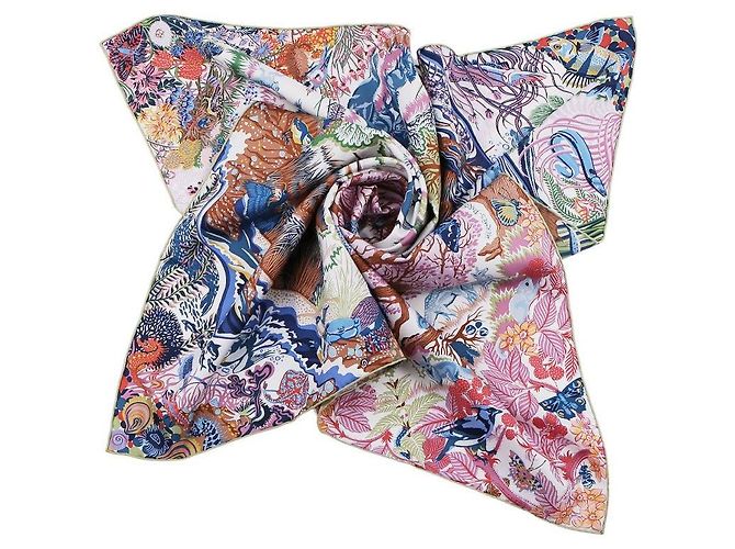 Hermès Foulard di seta Rewilding Nature Blu - vista 8