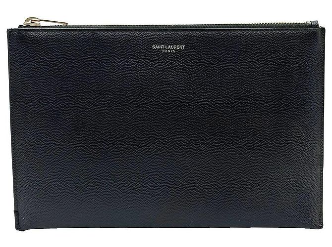 Saint Laurent Clutch classica piccola in pelle nera Nero - vista 2