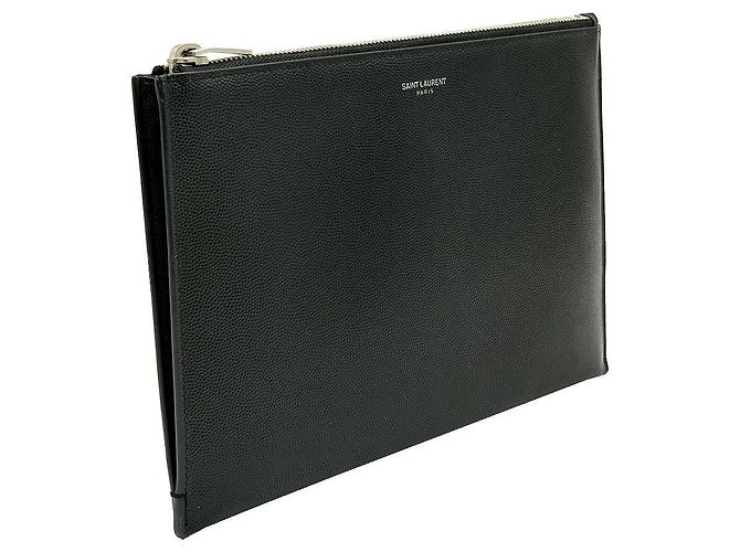 Saint Laurent Clutch classica piccola in pelle nera Nero - vista 4