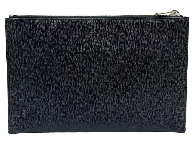 Saint Laurent Clutch classica piccola in pelle nera Nero - vista 5