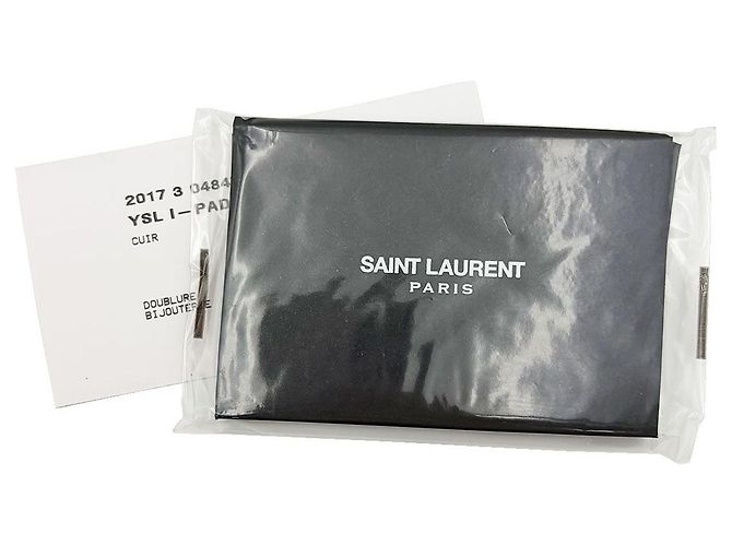 Saint Laurent Clutch classica piccola in pelle nera Nero - vista 9